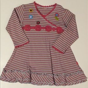 Shilav 3T Crochet Stripe Dress Girls NWT Israel